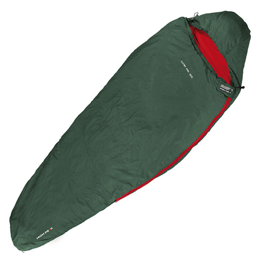 High Peak Mumienschlafsack Ultra PAK 500 ECO grn/rot bis zu 180 cm Krpergre