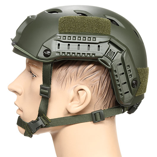 nHelmet Airsoft Helm FAST BJ Maritime Railed mit NVG Mount oliv Bild 1