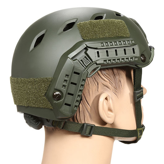 nHelmet Airsoft Helm FAST BJ Maritime Railed mit NVG Mount oliv Bild 3