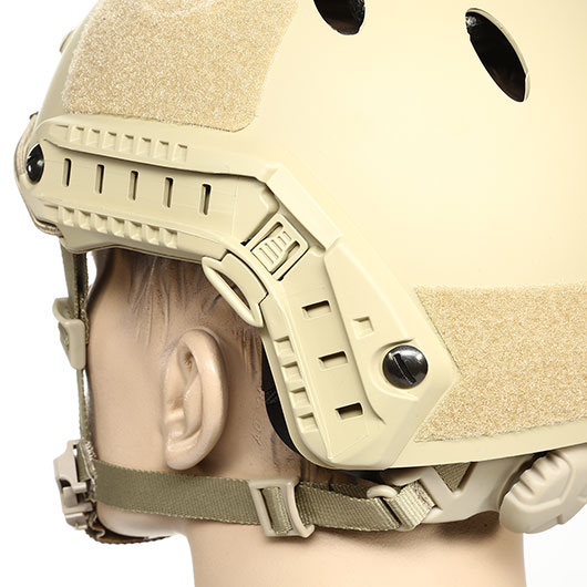 nHelmet Airsoft Helm FAST PJ Standard Railed mit NVG Mount Dark Earth Bild 7