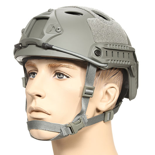 nHelmet Airsoft Helm FAST PJ Standard Railed mit NVG Mount Foliage Green