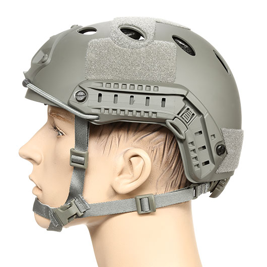 nHelmet Airsoft Helm FAST PJ Standard Railed mit NVG Mount Foliage Green Bild 1