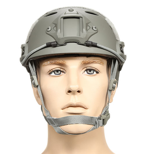 nHelmet Airsoft Helm FAST PJ Standard Railed mit NVG Mount Foliage Green Bild 2
