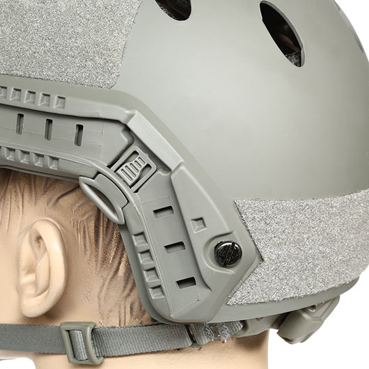 nHelmet Airsoft Helm FAST PJ Standard Railed mit NVG Mount Foliage Green Bild 7