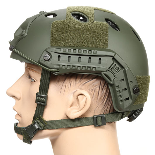 nHelmet FAST PJ Standard Railed Airsoft Helm mit NVG Mount oliv Bild 1