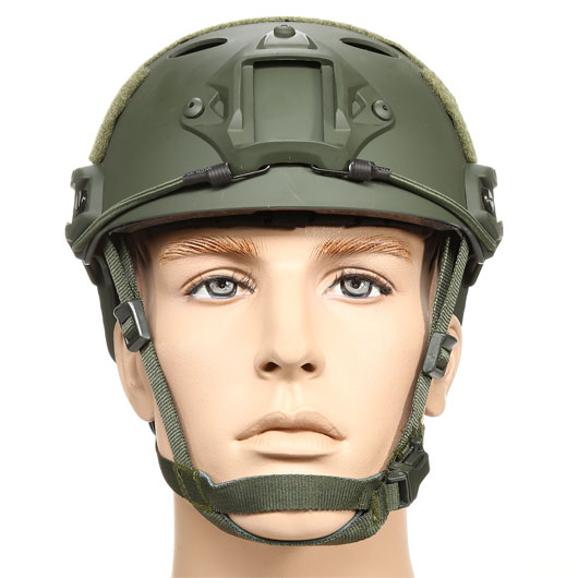 nHelmet Airsoft Helm FAST PJ Standard Railed mit NVG Mount oliv Bild 2
