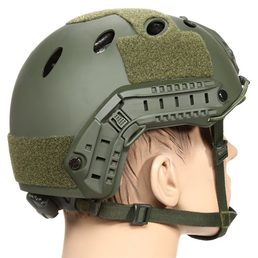 nHelmet FAST PJ Standard Railed Airsoft Helm mit NVG Mount oliv Bild 3