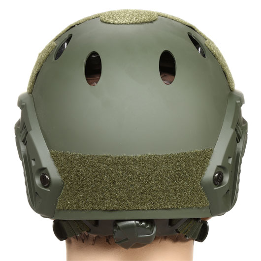 nHelmet FAST PJ Standard Railed Airsoft Helm mit NVG Mount oliv Bild 4