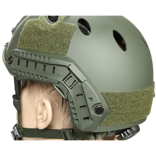 nHelmet Airsoft Helm FAST PJ Standard Railed mit NVG Mount oliv Bild 7