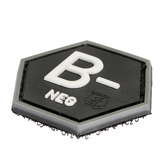 JTG 3D Rubber Patch Hexagon mit Klettflche Blutgruppe B negativ swat Bild 1