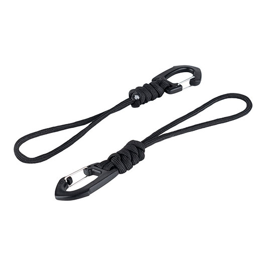 101 INC Befestigungsschlaufe mit Karabiner 2er Set schwarz