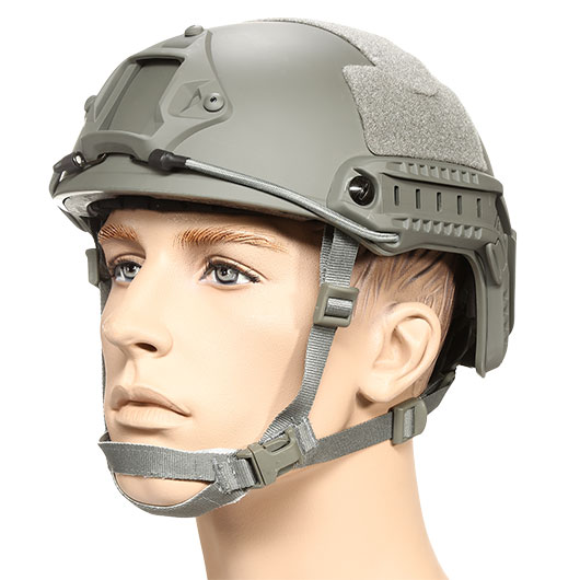 nHelmet Airsoft Helm FAST Standard Railed mit NVG Mount Foliage Green