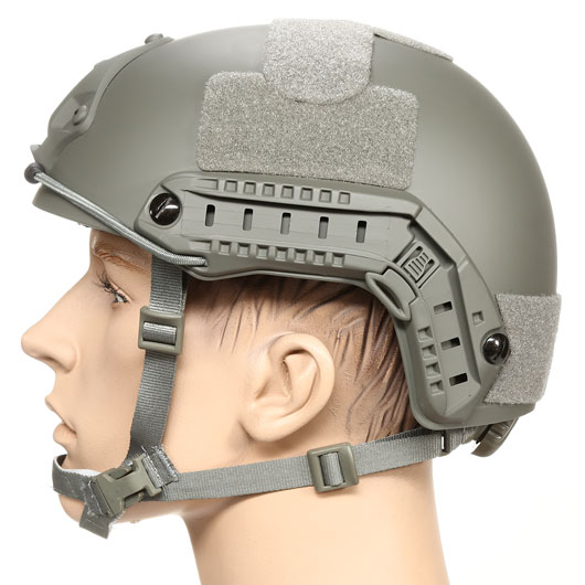 nHelmet Airsoft Helm FAST Standard Railed mit NVG Mount Foliage Green Bild 1