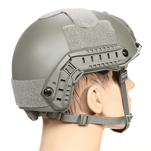 nHelmet Airsoft Helm FAST Standard Railed mit NVG Mount Foliage Green Bild 3