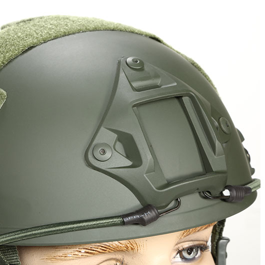 nHelmet FAST Standard Railed Airsoft Helm mit NVG Mount oliv Bild 5