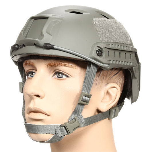 nHelmet FAST BJ Standard Railed Airsoft Helm mit NVG Mount Foliage Green