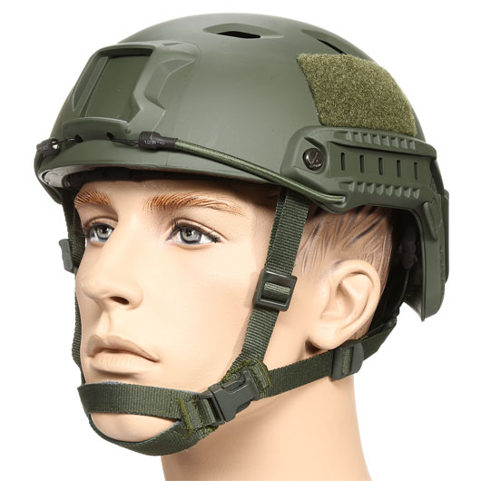 nHelmet Airsoft Helm  FAST BJ Standard Railed mit NVG Mount oliv