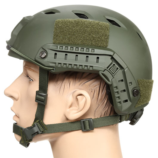 nHelmet Airsoft Helm  FAST BJ Standard Railed mit NVG Mount oliv Bild 1