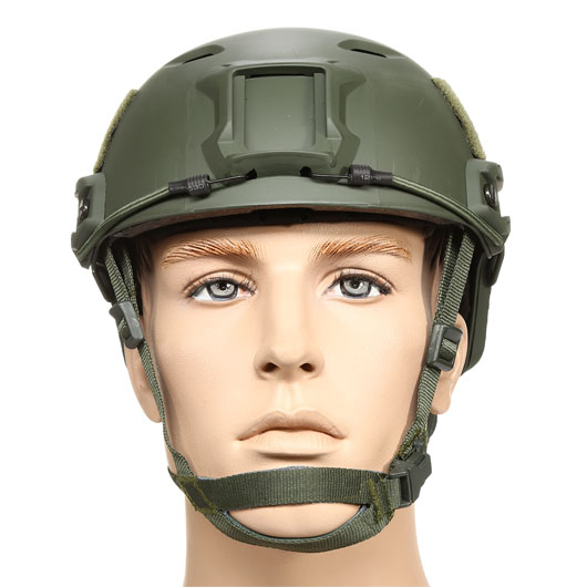 nHelmet Airsoft Helm  FAST BJ Standard Railed mit NVG Mount oliv Bild 2