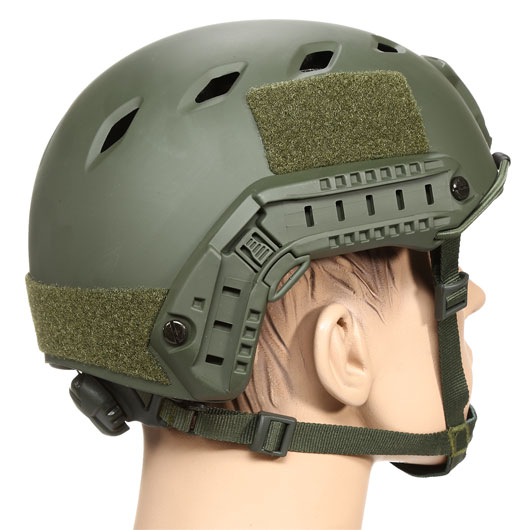 nHelmet Airsoft Helm  FAST BJ Standard Railed mit NVG Mount oliv Bild 3