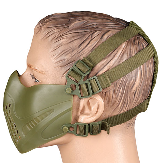 WoSport Pilot TPU-Verbundkunststoff Airsoft-Halbmaske 600 FPS oliv Bild 2