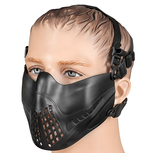 WoSport Pilot TPU-Verbundkunststoff Airsoft-Halbmaske 600 FPS schwarz