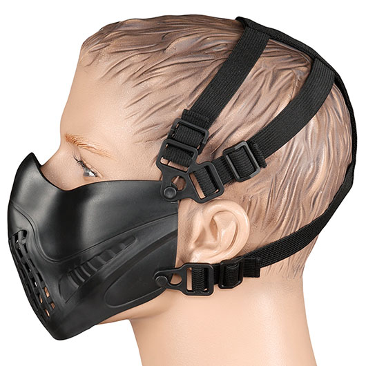 WoSport Pilot TPU-Verbundkunststoff Airsoft-Halbmaske 600 FPS schwarz Bild 2