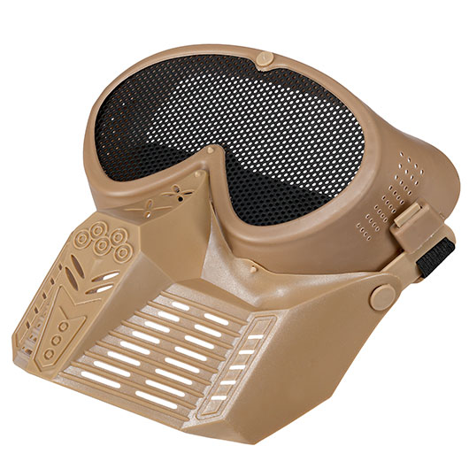 Fidragon SA-Upgrade Gittermaske mit Mundabdeckung Full Face Desert Tan Bild 2
