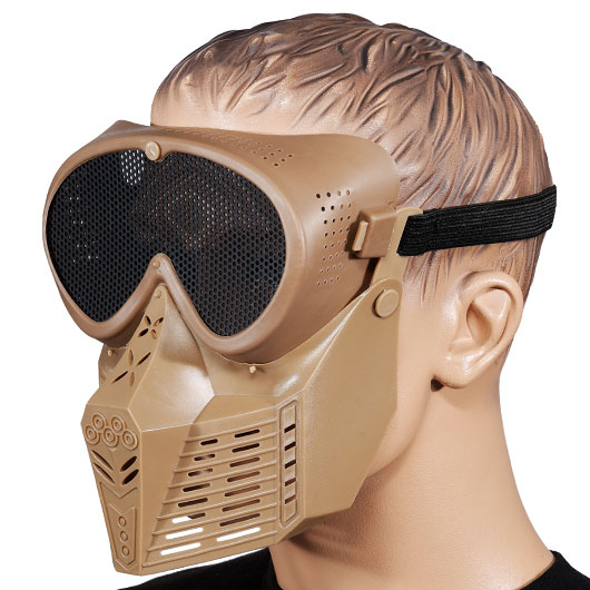 Fidragon SA-Upgrade Gittermaske mit Mundabdeckung Full Face Desert Tan Bild 4