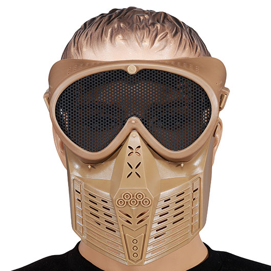 Fidragon SA-Upgrade Gittermaske mit Mundabdeckung Full Face Desert Tan Bild 5
