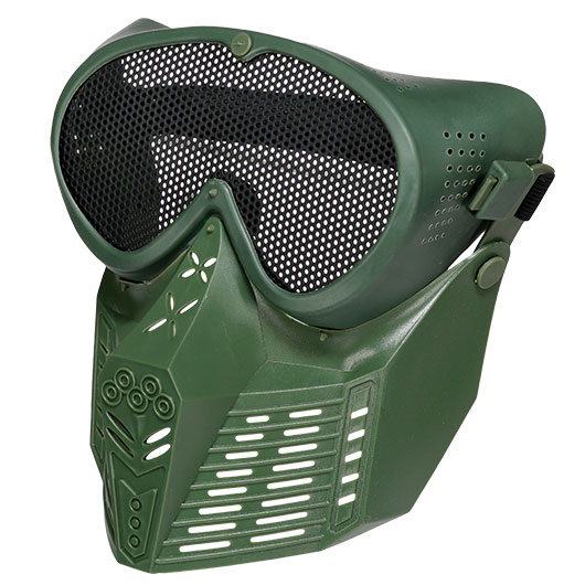 Fidragon SA-Upgrade Gittermaske mit Mundabdeckung Full Face oliv