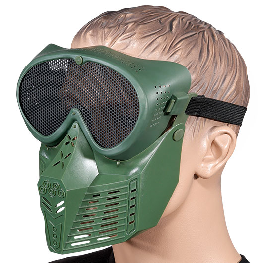 Fidragon SA-Upgrade Gittermaske mit Mundabdeckung Full Face oliv Bild 4