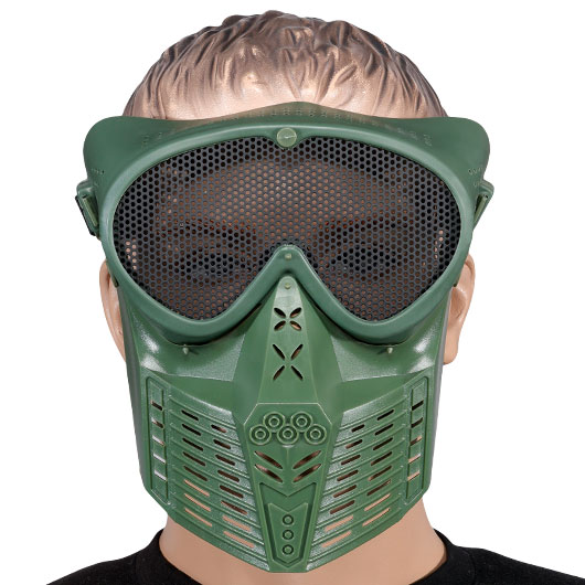 Fidragon SA-Upgrade Gittermaske mit Mundabdeckung Full Face oliv Bild 5
