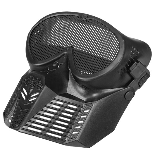 Fidragon SA-Upgrade Gittermaske mit Mundabdeckung Full Face schwarz Bild 2