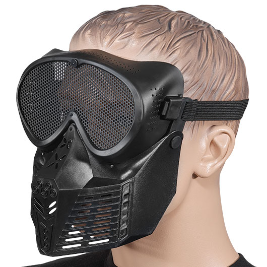 Fidragon SA-Upgrade Gittermaske mit Mundabdeckung Full Face schwarz Bild 4