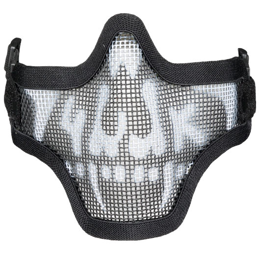 WoSport WST Scout V1 Airsoft Gittermaske Lower Face Black Skull Bild 5