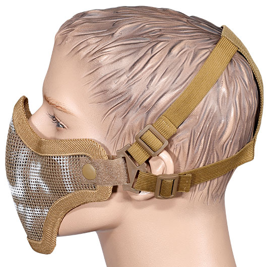 WoSport WST Scout V1 Airsoft Gittermaske Lower Face Tan Skull Bild 2