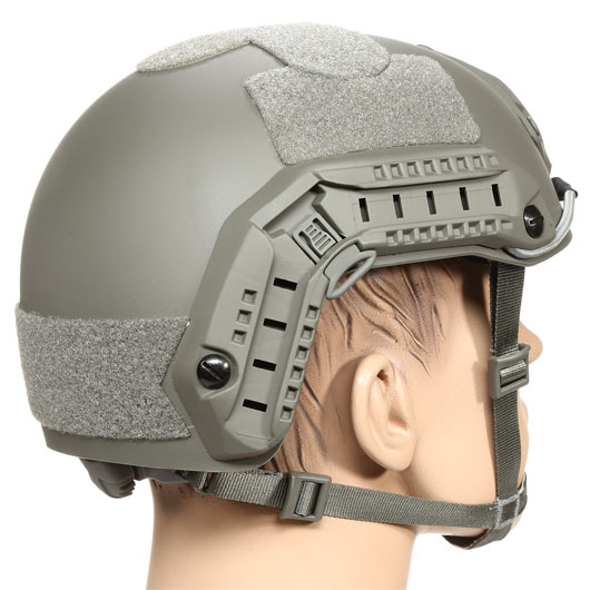 nHelmet Airsoft Helm FAST Maritime Standard Railed mit NVG Mount Foliage Green Bild 3