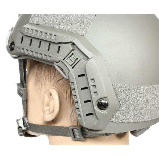 nHelmet Airsoft Helm FAST Maritime Standard Railed mit NVG Mount Foliage Green Bild 7