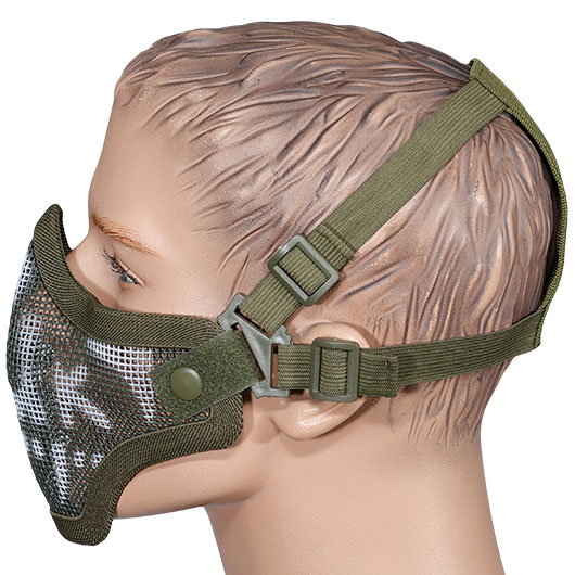 WoSport WST Scout V1 Airsoft Gittermaske Lower Face OD Skull Bild 2