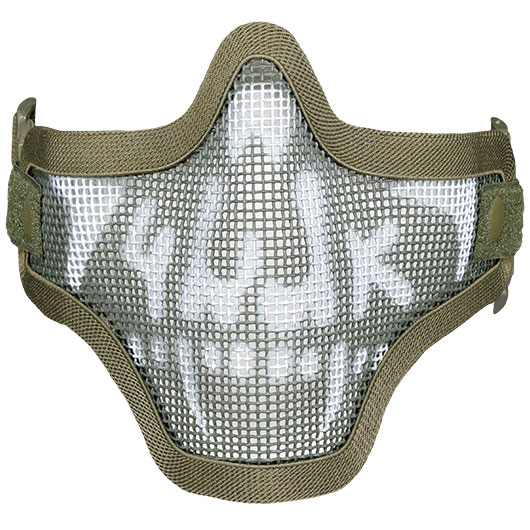 WoSport WST Scout V1 Airsoft Gittermaske Lower Face OD Skull Bild 5