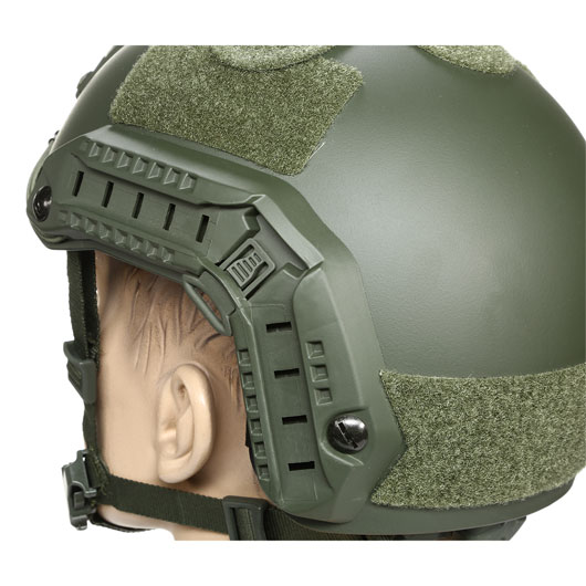 nHelmet Airsoft Helm FAST Maritime Standard Railed mit NVG Mount oliv Bild 7