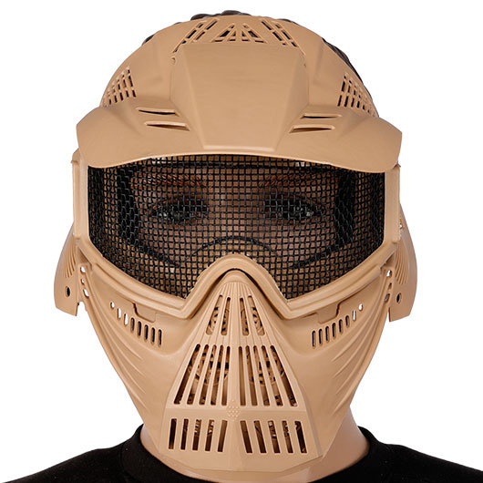 Fidragon Transformer Leader Gittermaske m. Mundabdeckung Full Face tan Bild 1
