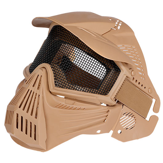 Fidragon Transformer Leader Gittermaske m. Mundabdeckung Full Face tan Bild 4