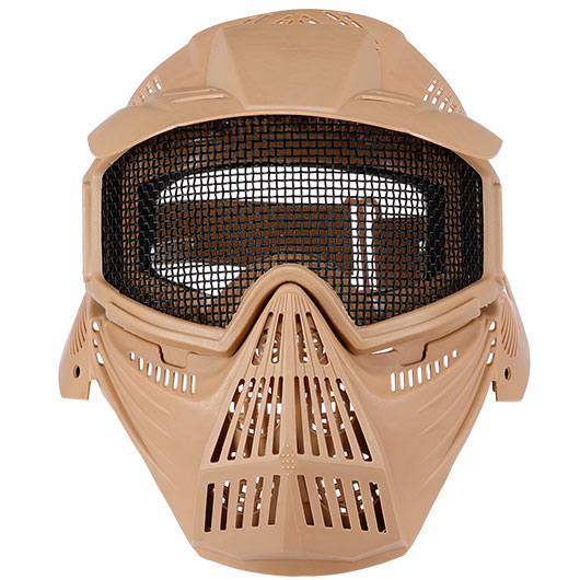 Fidragon Transformer Leader Gittermaske m. Mundabdeckung Full Face tan Bild 5
