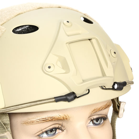 nHelmet Airsoft Helm FAST PJ Maritime Railed mit NVG Mount Dark Earth Bild 5