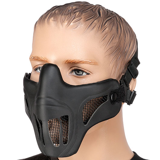 WoSport WST Scout V1 Improved Airsoft Gittermaske Lower Face schwarz