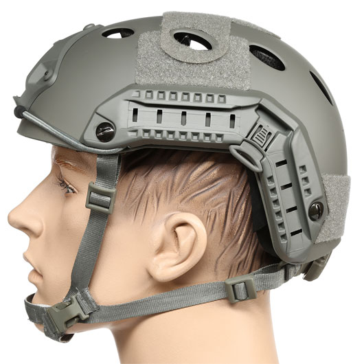 nHelmet Airsoft Helm FAST PJ Maritime Railed mit NVG Mount Foliage Green Bild 1