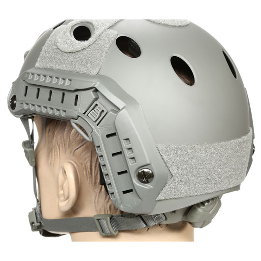 nHelmet FAST PJ Maritime Railed Airsoft Helm mit NVG Mount Foliage Green Bild 7