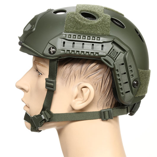 nHelmet FAST PJ Maritime Railed Airsoft Helm mit NVG Mount oliv Bild 1